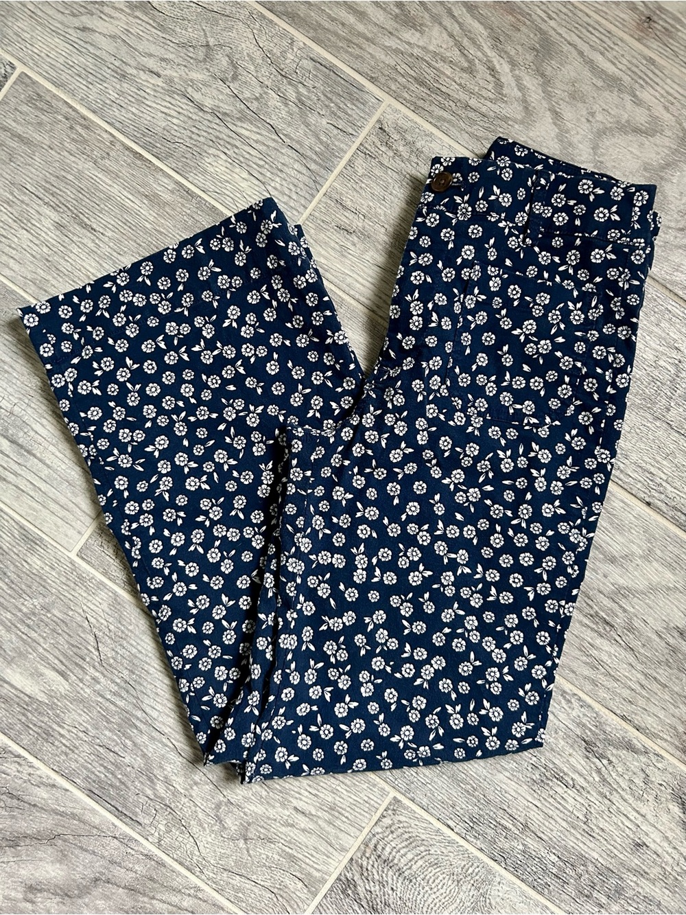 J. Crew Navy Floral Skinny Jeans